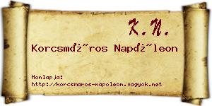 Korcsmáros Napóleon névjegykártya